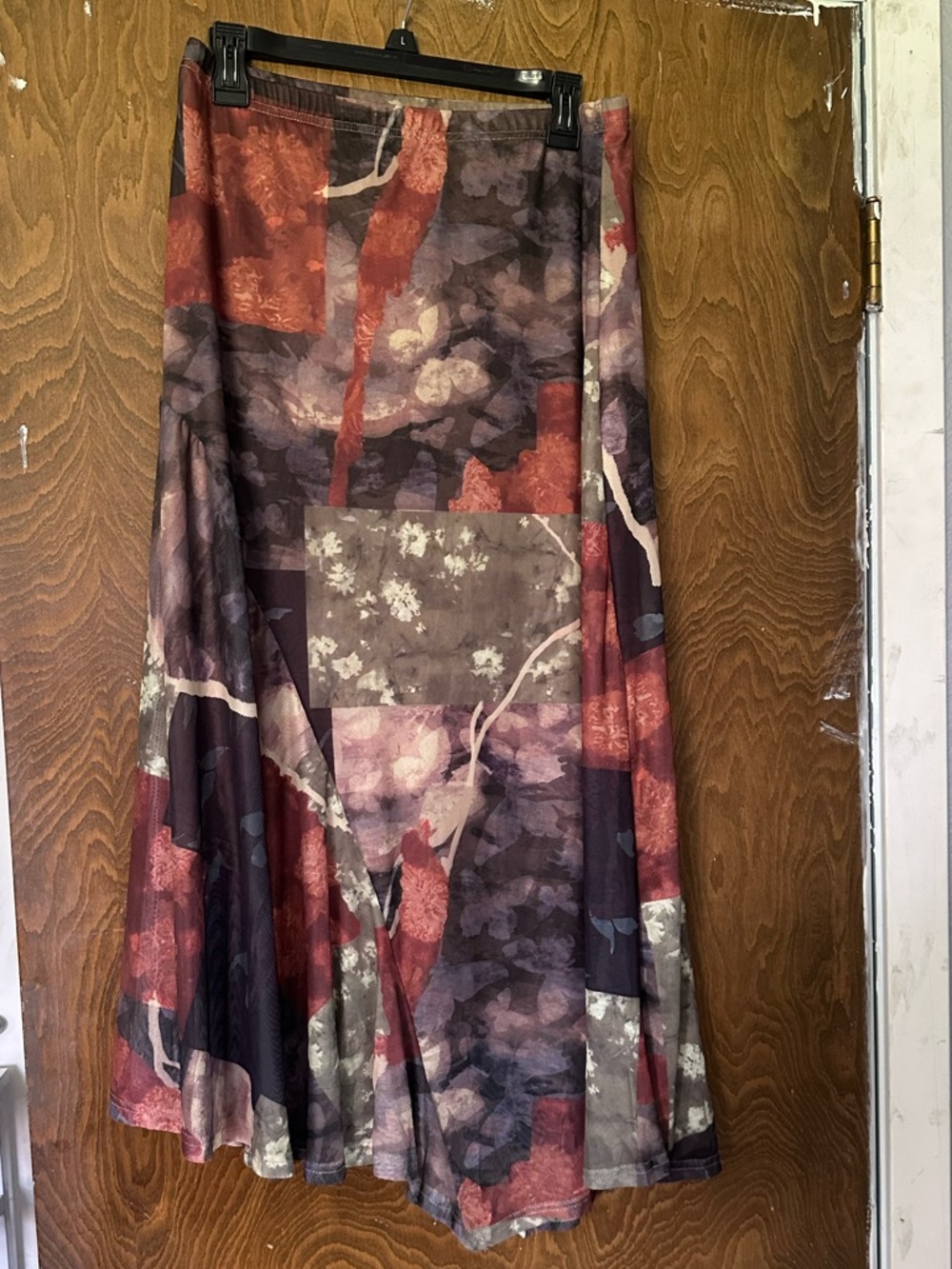 Cider Patchwork Print Floral Midi Skirt in Brown & Rust Like Free People Anthro - Picture 6 of 9